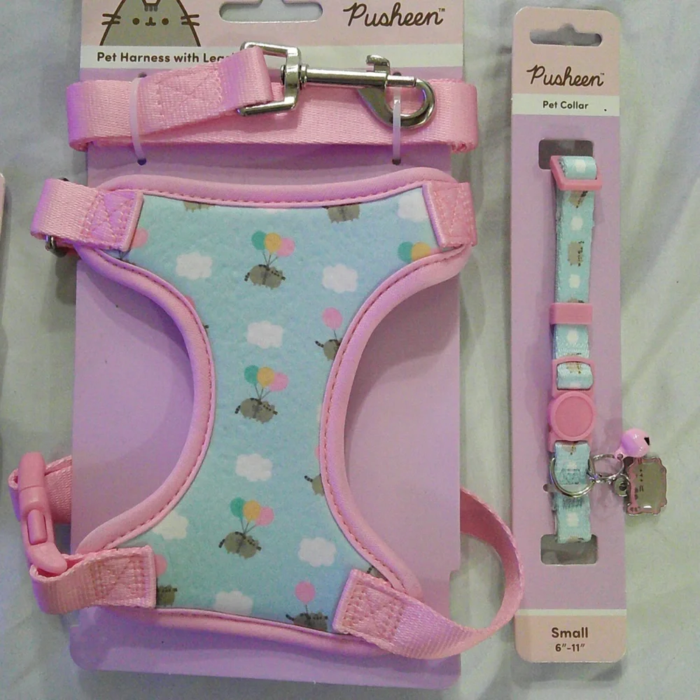 Pusheen The Cat Mix N Match Pet Harness and Leash Set, Collar and Collar Bows